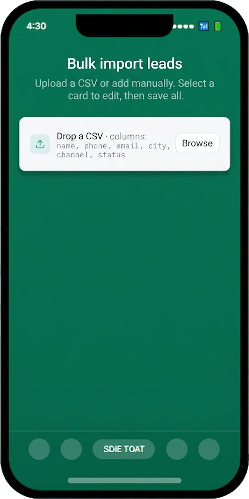 Bulk import leads from a CSV